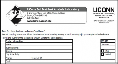 Soil test form - UConn Soil Nutrient Analysis Lab