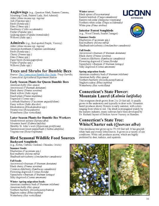 page 2 of Native Trees and Shrubs for Wildlife Food and Cover info. Full page available in pdf linked in image.