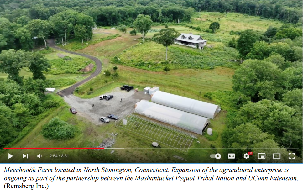 Meechooôk Farm located in North Stonington, Connecticut. Expansion of the agricultural enterprise is ongoing as part of the partnership between the Mashantucket Pequot Tribal Nation and UConn Extension. (Remsberg Inc.)