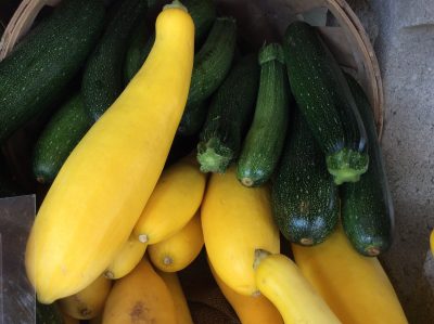 basket of zucchini and summer squash