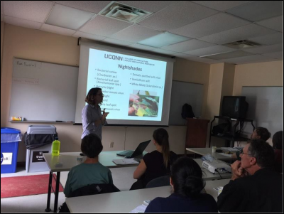Abby Beissinger presenting in the 2019 Vegetable Field IPM Workshop, Storrs, CT. (Photo: Shuresh Ghimire)
