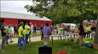 Attendees listen to a presentation on Turf Insect BioControl by Olga Kostromytska of University of Massachusetts. (Photo by Alyssa Siegel-Miles)
