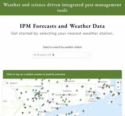 Screenshot of NEWA homepage