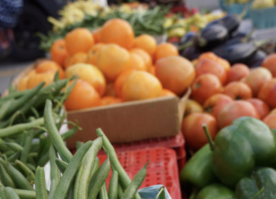 produce displayed at a market