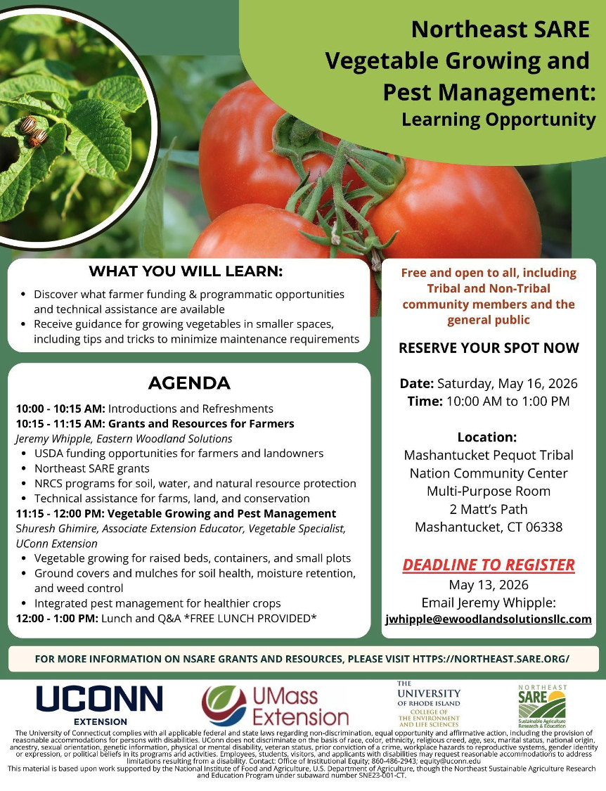 Flyer for Northeast SARE Learning Opportunity
