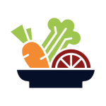 icon of bowl with carrot, celery, and apple