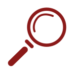 red magnifying glass icon